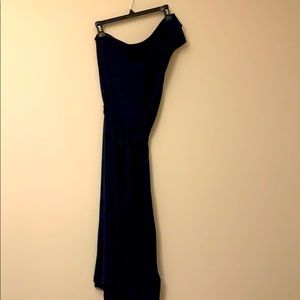 H&M navy off one shoulder dress size L.